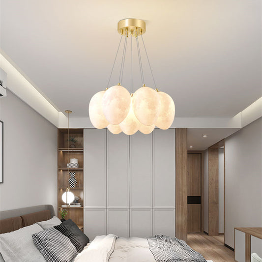 Moon Globe Multi-Light LED Chandelier / 7dinosaur eggs 60CM / Tricolor dimming