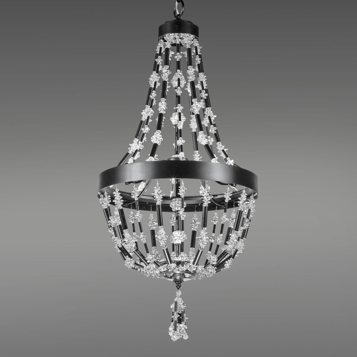 Jewelry-Inspired Crystal LED Pendant Light / Black