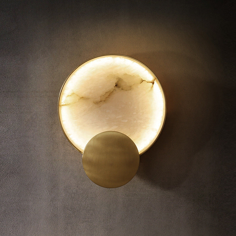 Marble Copper LED Wall Light / White Light / Wrought Iron Marble