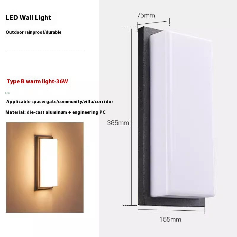 Square Architectural LED Wall Light / Warm White Light / A 18W