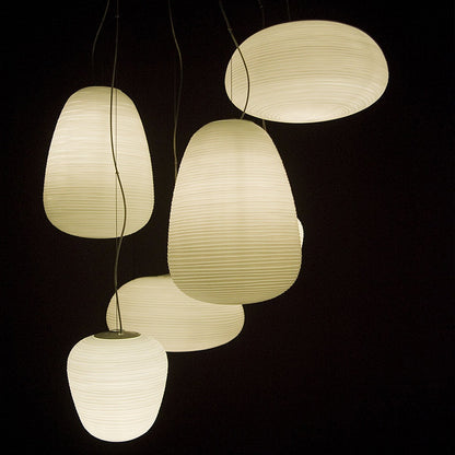Sculptural Nordic Glass Pendant Light / Warm Light / C 24X34cm