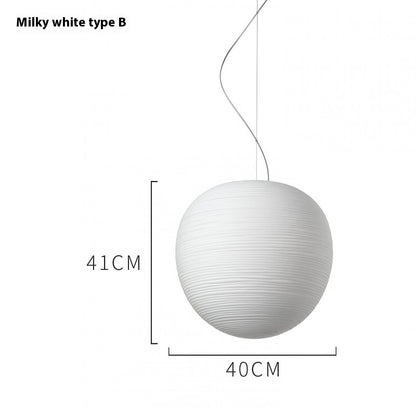 Sculptural Nordic Glass Pendant Light / Warm Light / D 19cmX21cm