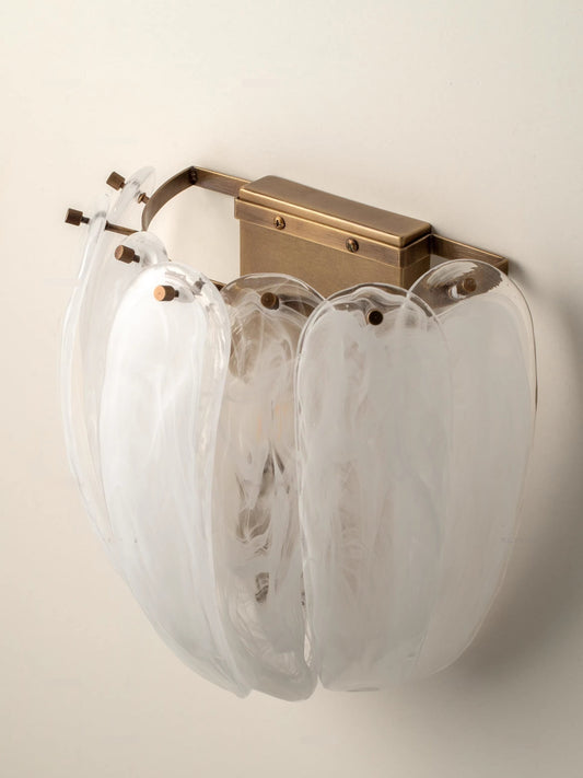 Feathered Glass Accent Wall Light