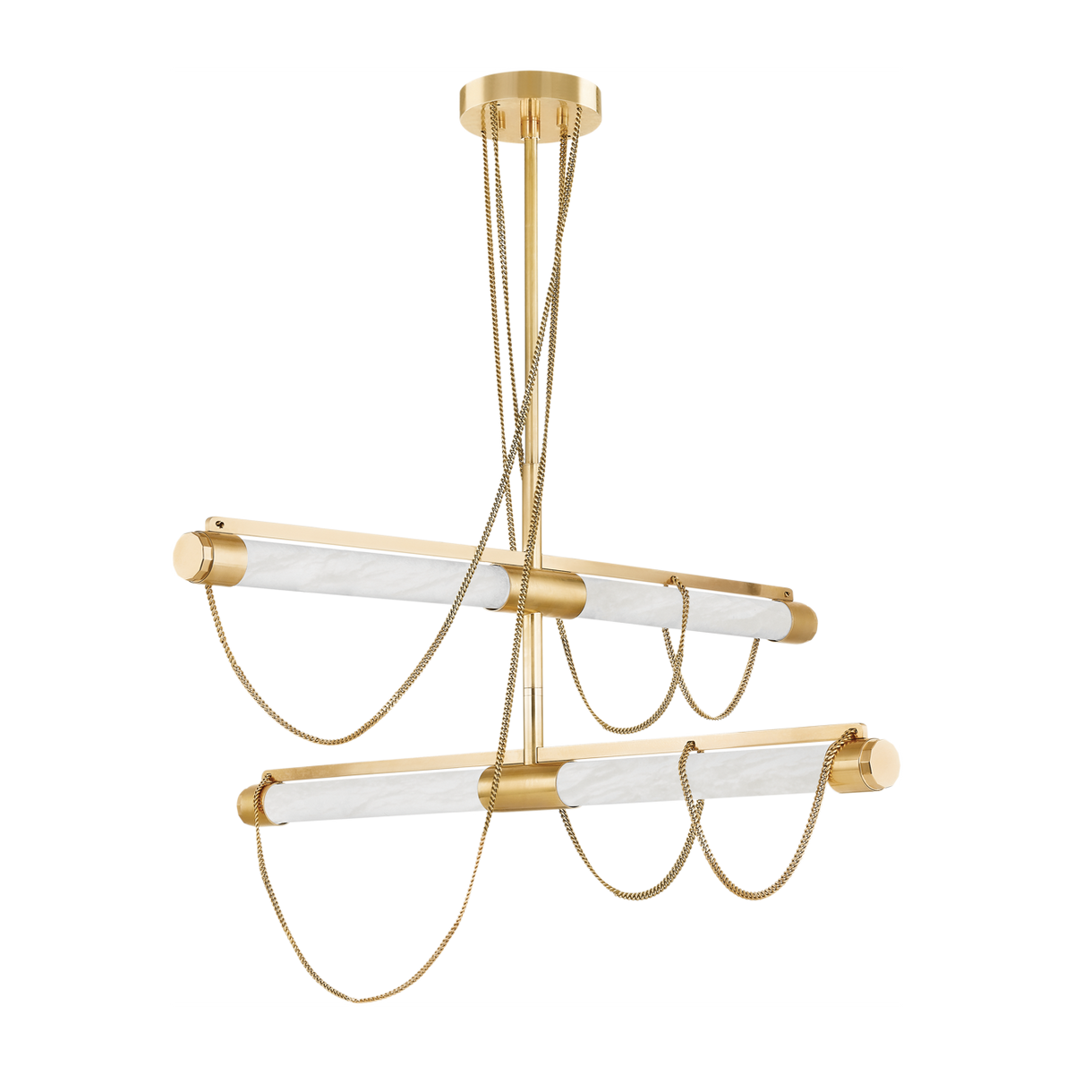 Four-Light Alabaster Chain Chandelier / Default Title