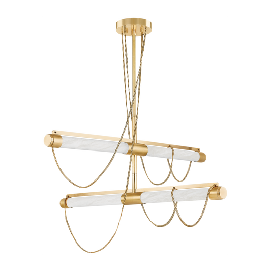 Four-Light Alabaster Chain Chandelier / Default Title