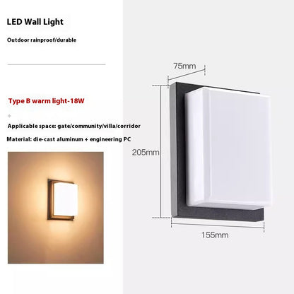 Square Architectural LED Wall Light / Warm White Light / B 36W