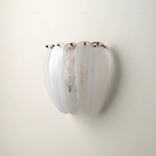 Feathered Glass Accent Wall Light / D28xH27cm