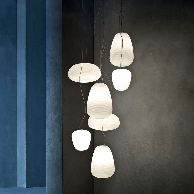 Sculptural Nordic Glass Pendant Light / Warm Light / A 34X19cm