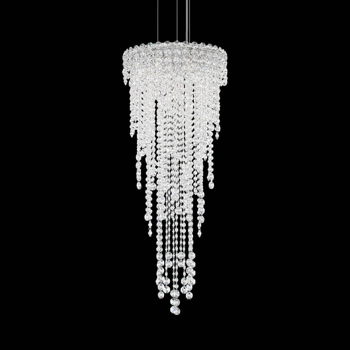 Cascading Crystal Strand Pendant Light / Clear Optic Crystal
