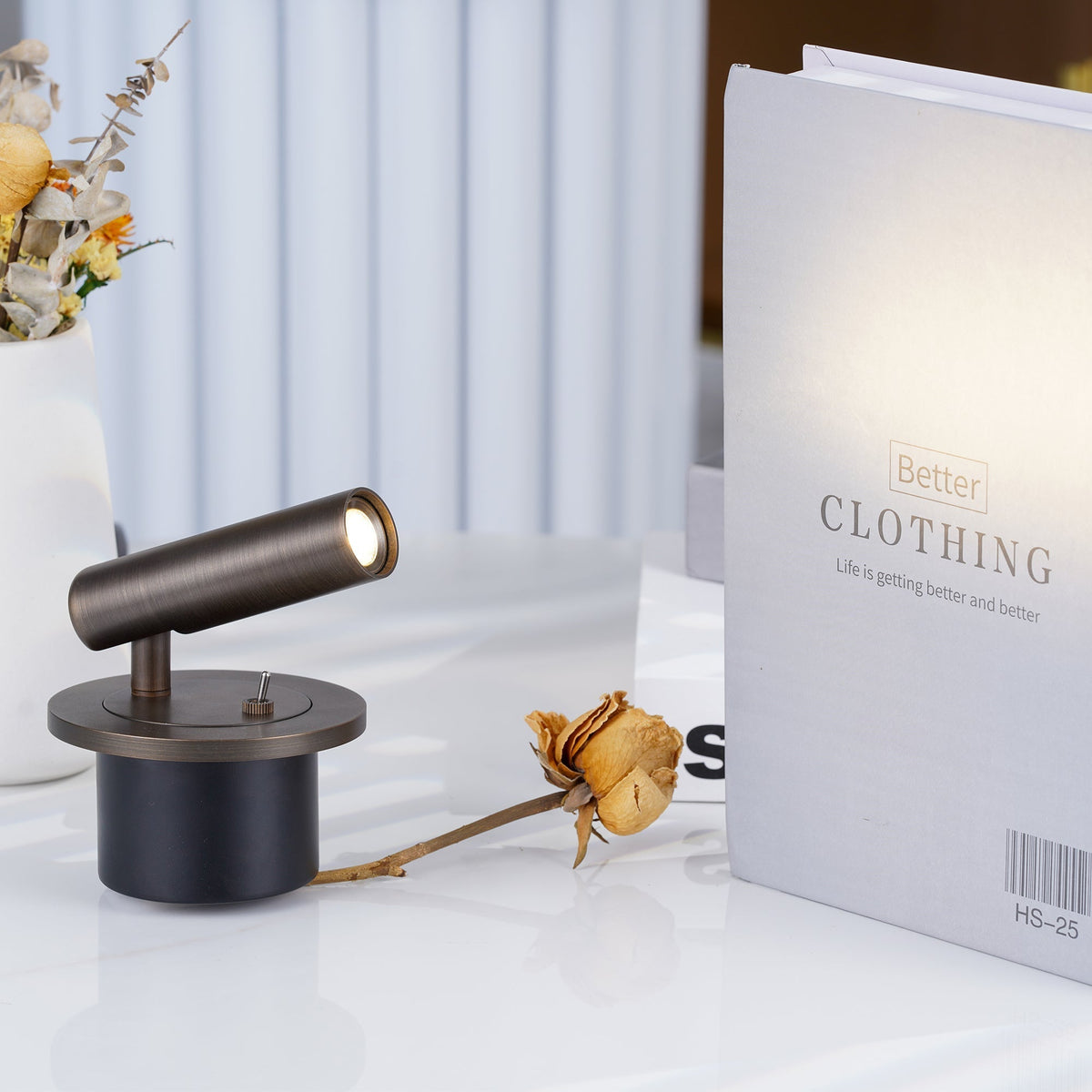Adjustable Pivot LED Reading Lamp / Set of 2 / Black / Warm Light