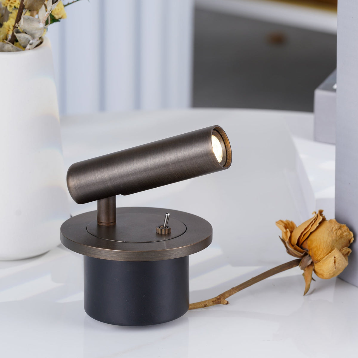 Adjustable Pivot LED Reading Lamp / Set of 2 / Black / Cool Light