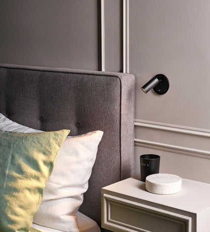 Adjustable Pivot LED Reading Lamp / ∅ 3.1″ x H 4.3″ / Dia 8cm x H 11cm / Brushed Bronze / Cool Light