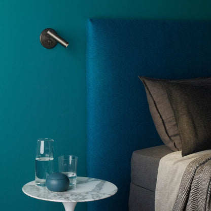 Adjustable Pivot LED Reading Lamp / ∅ 3.1″ x H 4.3″ / Dia 8cm x H 11cm / Brushed Bronze / Warm Light