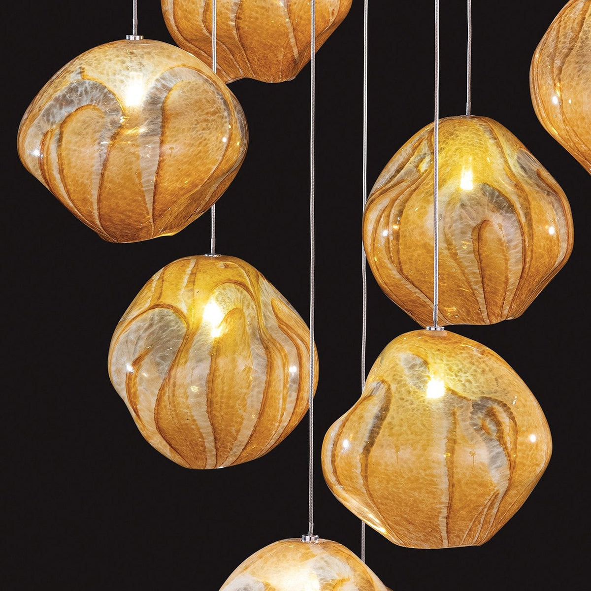 Hand-Blown Celestial Glass Pendant Light