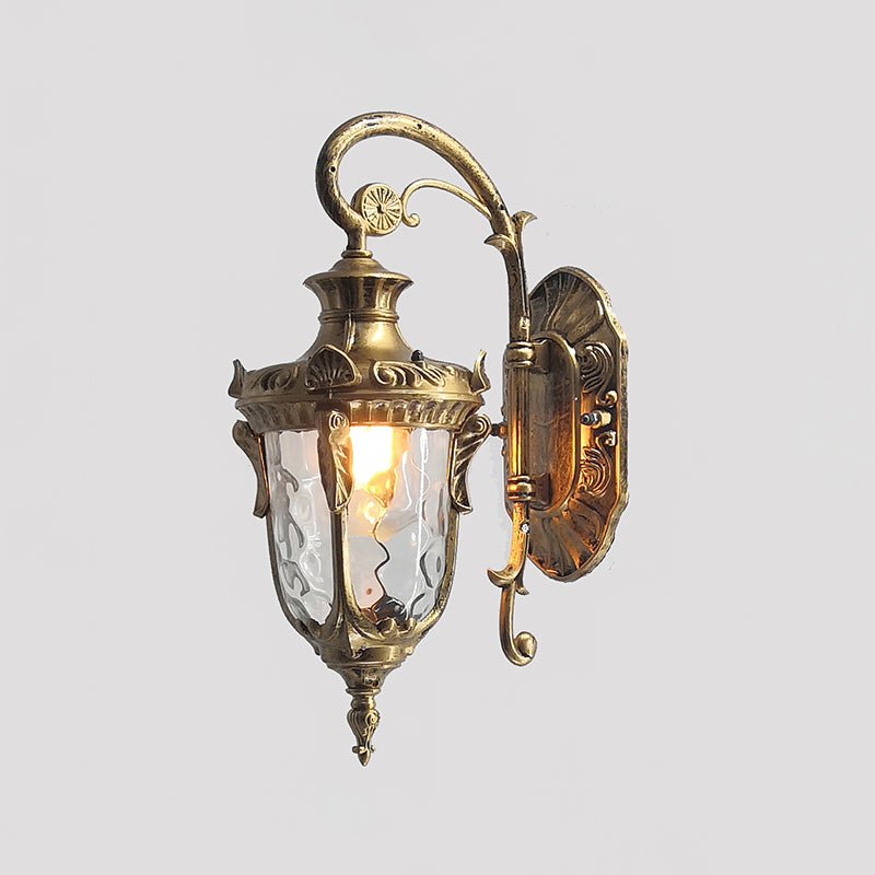 IP65 Ribbed Glass Outdoor Wall Light