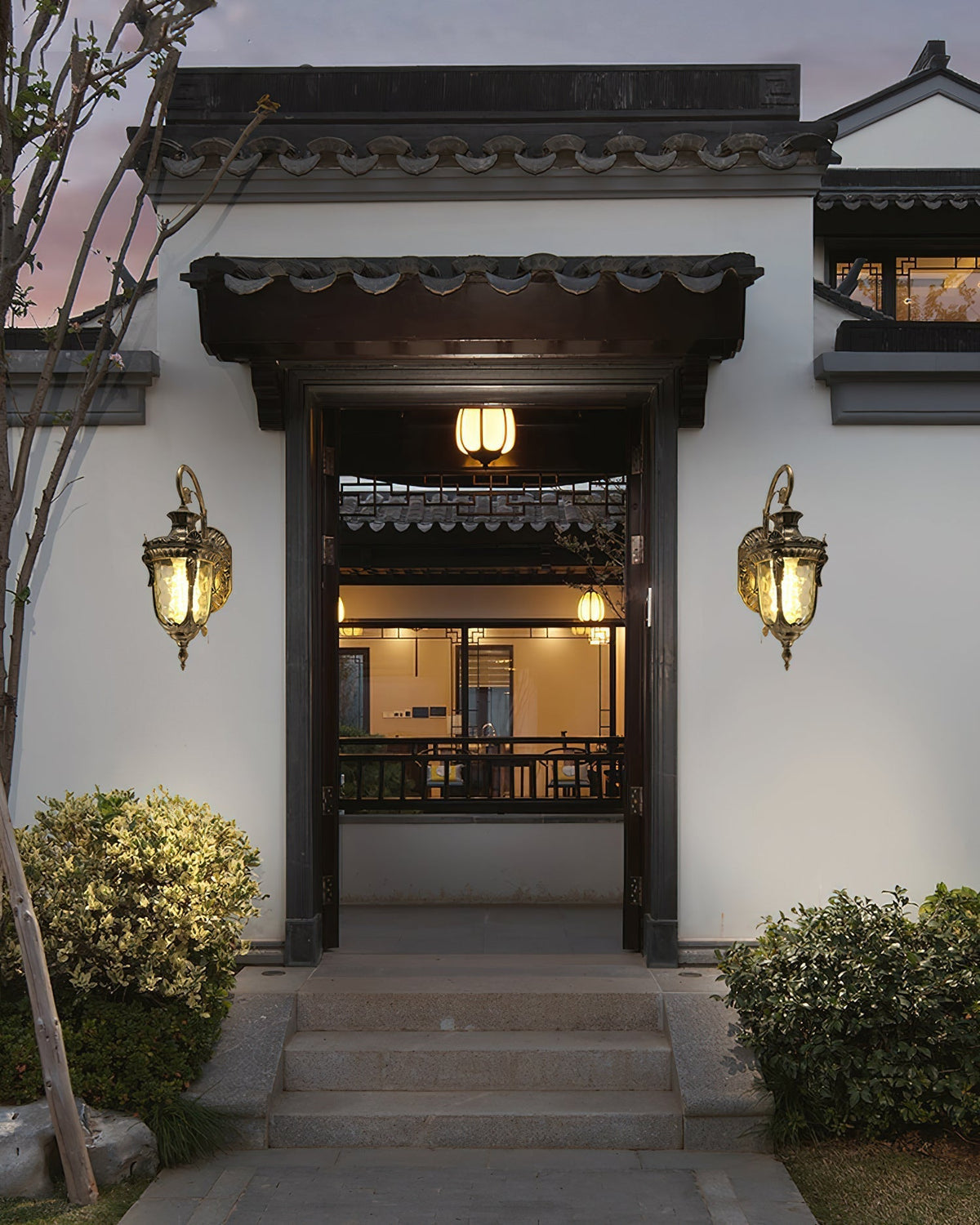 IP65 Ribbed Glass Outdoor Wall Light
