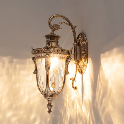 IP65 Ribbed Glass Outdoor Wall Light