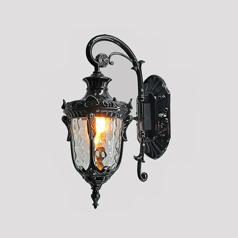 IP65 Ribbed Glass Outdoor Wall Light