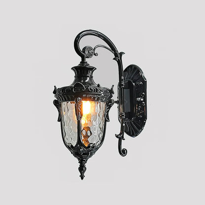 IP65 Ribbed Glass Outdoor Wall Light