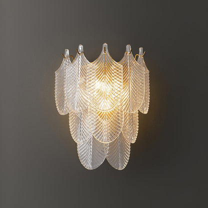 Textured Glass E14 Wall Light