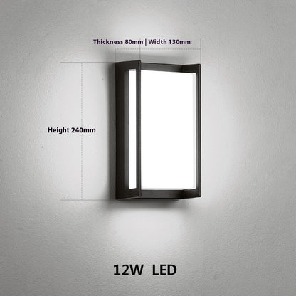 Square Architectural LED Wall Light / Warm White Light / Black 12w