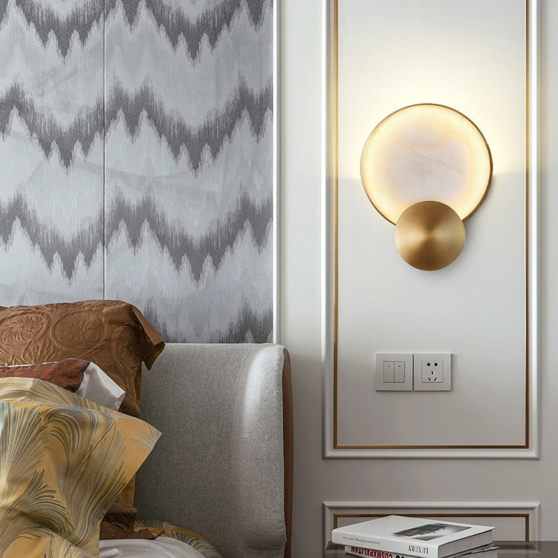 Marble Copper LED Wall Light / Warm Light / Wrought Iron Marble