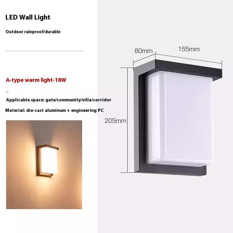 Square Architectural LED Wall Light / White Light / Black 12w