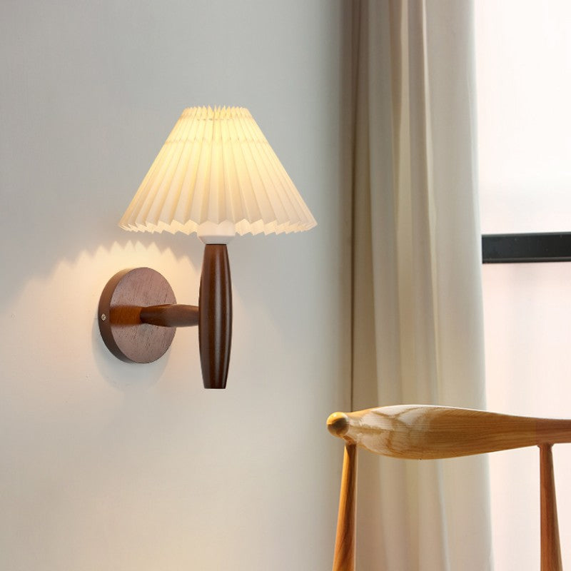 Pleated Fabric E27 Wall Light