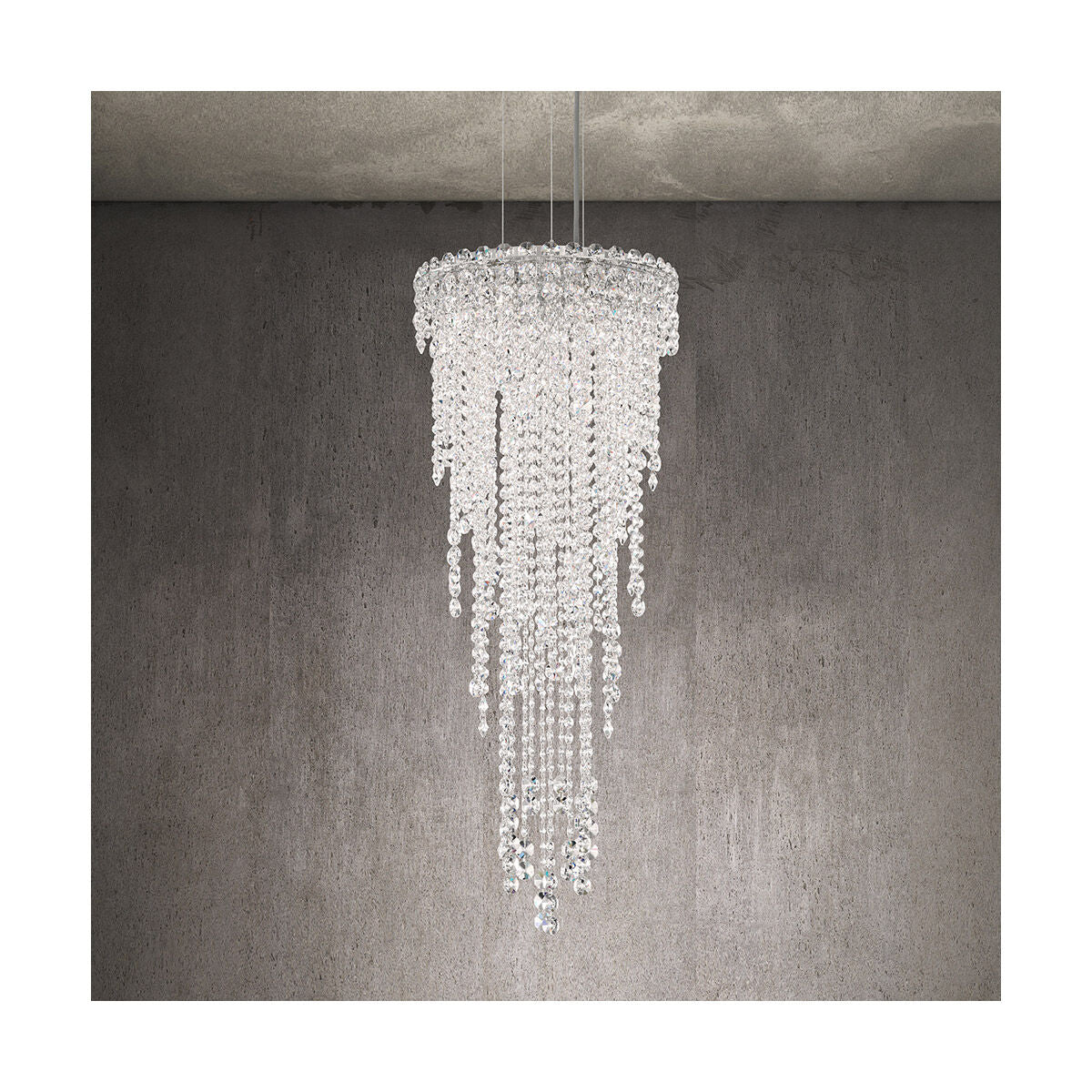Cascading Crystal Strand Pendant Light