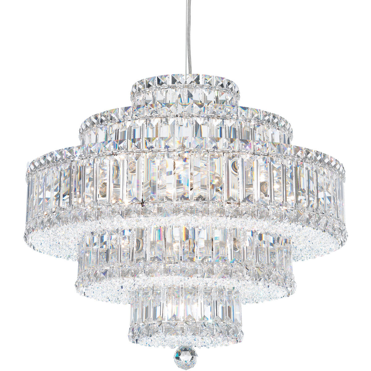 Art Deco Crystal Pendant Light / Clear Optic Crystal